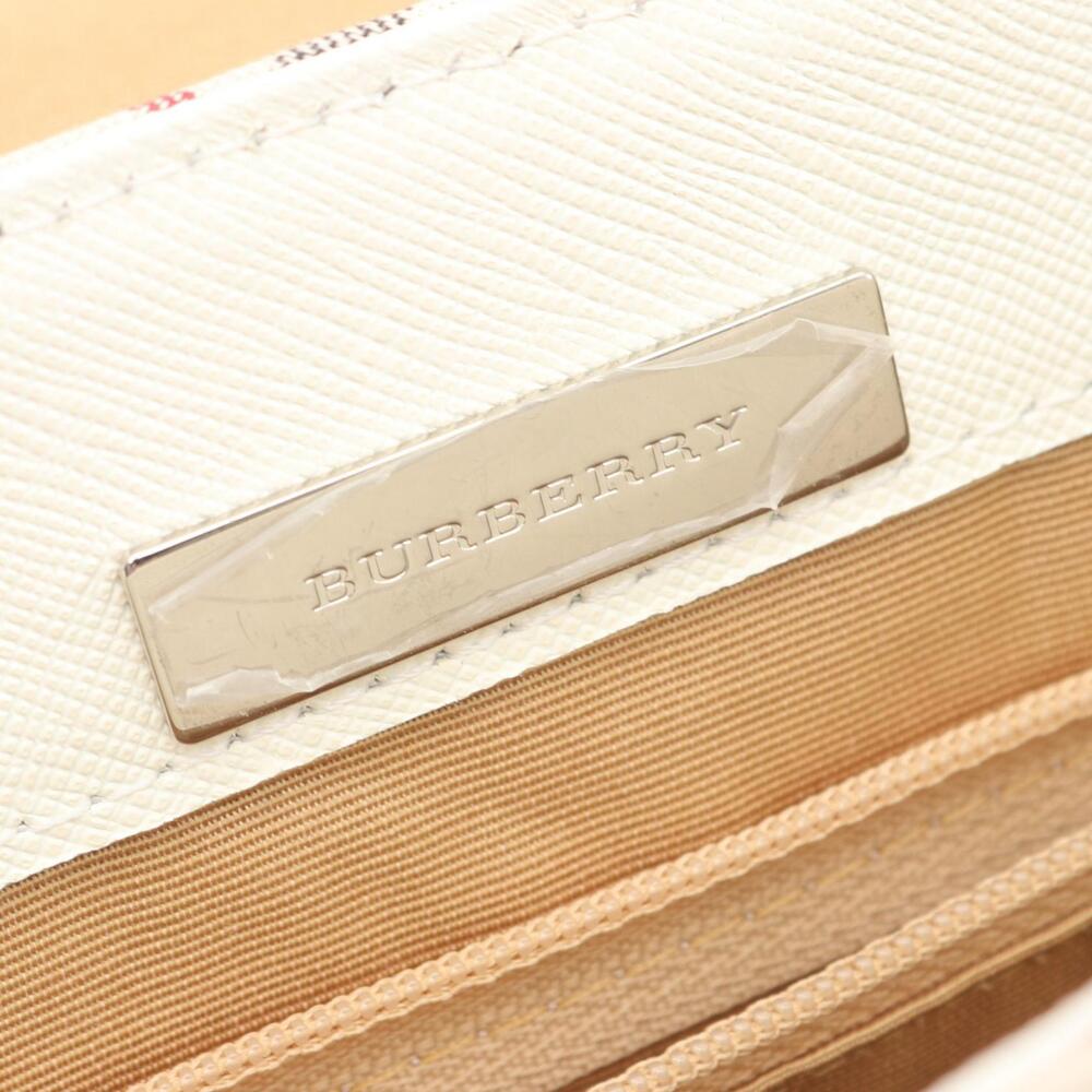 Burberry Nova Check Canvas Leather Shoulder Bag White Beige Tan Multicolor - Picture 4 of 9
